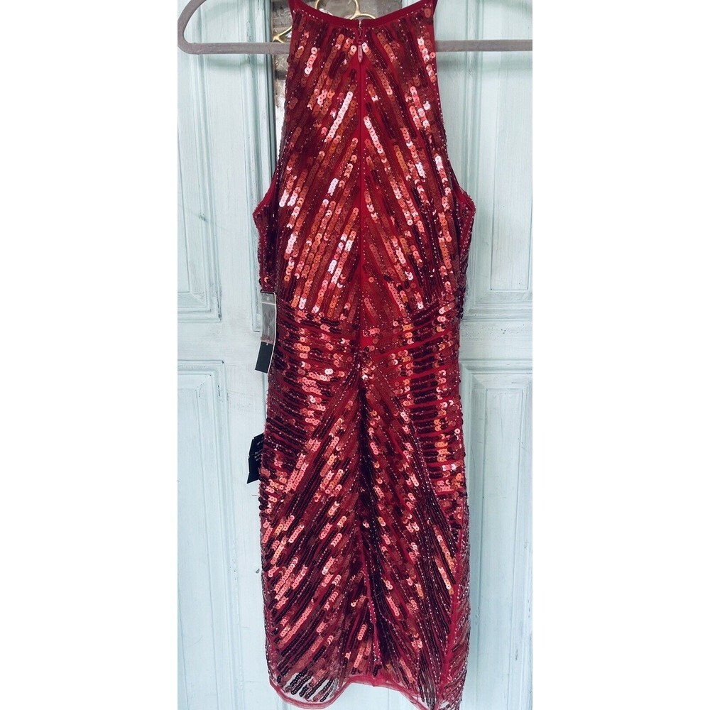 Ace Of Spades Wine Red Sequin Bodycon Dress By Lulu’s Size Small - Picture 6 of 11